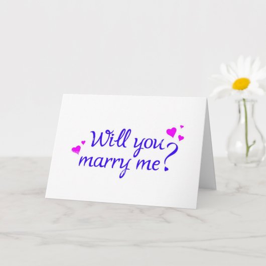 **WIRD "SIE" MARRY "ME" (ICH LIEBE SIE) KARTE (Kleine Pflanze)