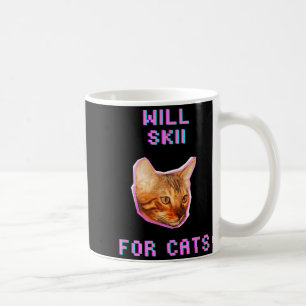 Wird Skifahren für Katzen lustiges Winter-Schnee-A Kaffeetasse