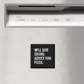 Wird Skifahren-Tipps für Pizza Lustiger Skilehrer Magnet (In Situ (Geschirrspüler))