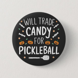 Wird Süßigkeiten gegen Pickleball verkaufen Spooky Button