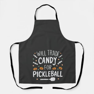 Wird Süßigkeiten gegen Pickleball verkaufen Spooky Schürze