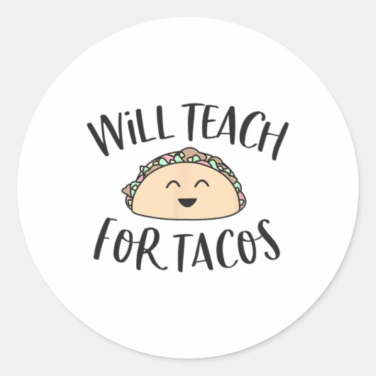 wird Tacos Niedlichen, lustigen Lehrer Cinco de m Runder Aufkleber (Vorderseite)
