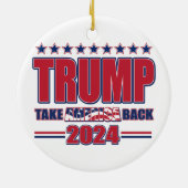 Wird Trump 2024 zurück sein Keramik Ornament (Hinten)