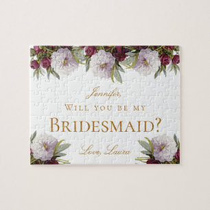 Wird U mein Bridesmaid-Vorschlag Burgundy Peonys Puzzle