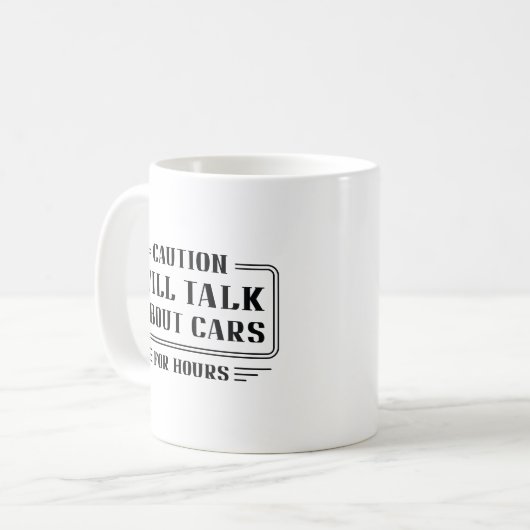 Wird über Autos reden Kaffeetasse (Vorderseite Links)