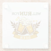 Wird um Bier rennen, läuft Design Glasuntersetzer (Rückseite)