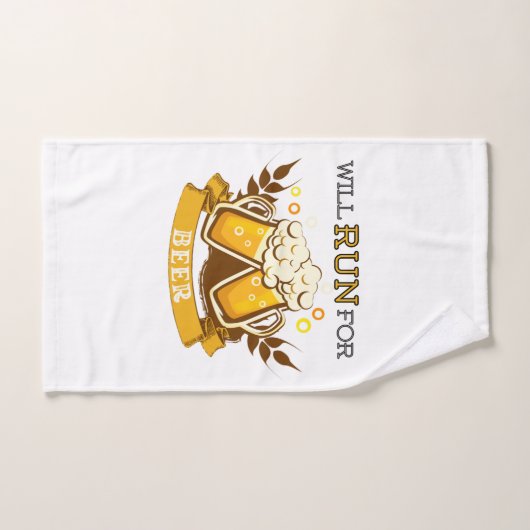 Wird um Bier rennen, läuft Design Handtuch (Handtuch)