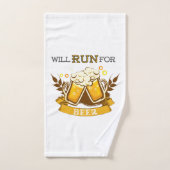 Wird um Bier rennen, läuft Design Handtuch (Handtuch)