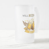 Wird um Bier rennen, läuft Design Mattglas Bierglas (VorderseiteRechts)