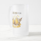 Wird um Bier rennen, läuft Design Mattglas Bierglas (Vorderseite Links)