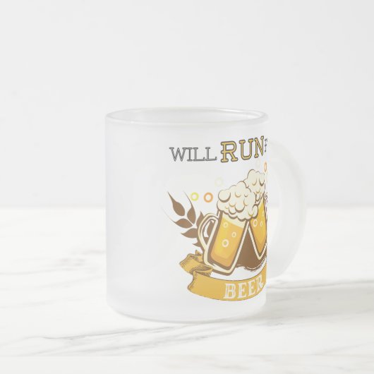 Wird um Bier rennen, läuft Design Mattglastasse (VorderseiteRechts)