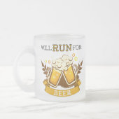 Wird um Bier rennen, läuft Design Mattglastasse (Links)