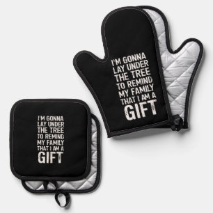 Wird unter dem Weihnachtsbaum liegen Weihnachtsfam Ofenhandschuh & Topflappen-Set