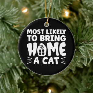 Wird wahrscheinlich eine Katze nach Hause bringen, Keramik Ornament