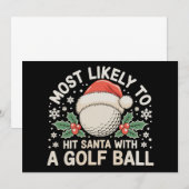 Wird wahrscheinlich Santa mit einem Golfball treff Einladung (Vorne/Hinten)