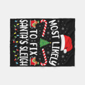 Wird wahrscheinlich Santa-Schlitten-Weihnachtsfami Fleecedecke (Vorderseite (Horizontal))