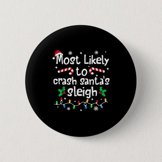 Wird wahrscheinlich Weihnachtsmann-Schlitten-Crash Button (Vorderseite)
