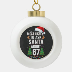 Wird Weihnachten Santa wahrscheinlich über 67 Six Keramik Kugel-Ornament