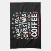 Wird Weihnachten wahrscheinlich mit der Kaffeefami Geschirrtuch (Vertikal)