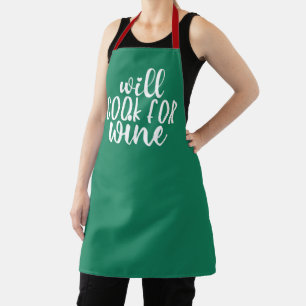 wird Wein kochen   Funny Drink Spaß Zitat Schürze