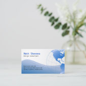 Wire Blue Globe Americas Business Card Visitenkarte (Stehend Vorderseite)