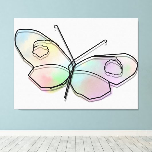 Wire Butterfly Leinwanddruck (Insitu (Holzboden))