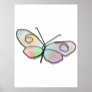 Wire Butterfly Poster