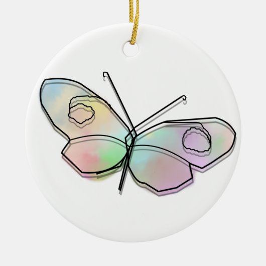 Wire Butterfly Round Keramik Ornament (Vorne)