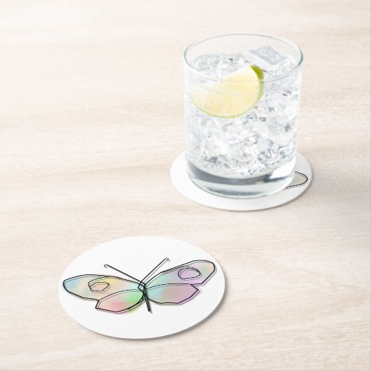 Wire Butterfly Runder Pappuntersetzer (Vor Ort)