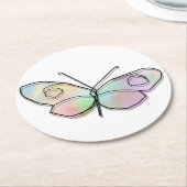 Wire Butterfly Runder Pappuntersetzer (Angewinkelt)