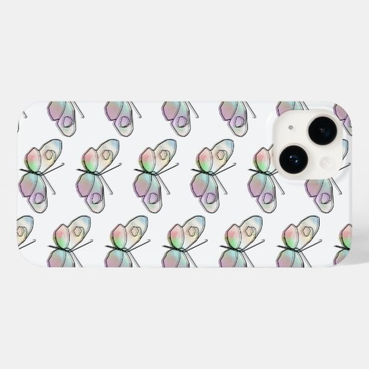 Wire Butterfly Zeichnend Muster Case-Mate iPhone Hülle (Rückseite (Horizontal))