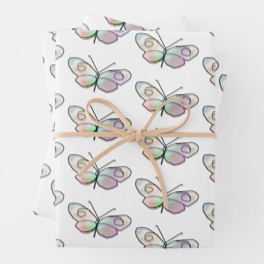 Wire Butterfly Zeichnend Muster Geschenkpapier Set (Beispiel)