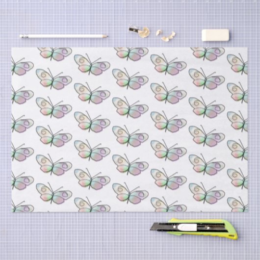 Wire Butterfly Zeichnend Muster Seidenpapier (Handwerk)