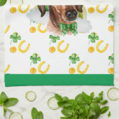 Wire Dackel Holiday Wohngestaltung St Patricks Day Geschirrtuch (Gefaltet)