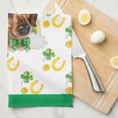 Wire Dackel Holiday Wohngestaltung St Patricks Day Geschirrtuch (Viertel Falte)