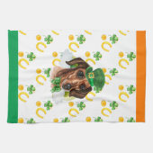 Wire Dackel Holiday Wohngestaltung St Patricks Day Geschirrtuch (Horizontal)