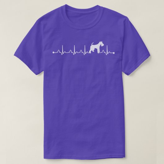 Wire for Terrier Dog Heartbeat EKG Funny Dog Mama T-Shirt (Design vorne)