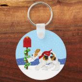 Wire Fox Christmas Mail Schlüsselanhänger (Vorderseite)