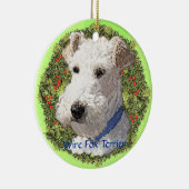Wire Fox Terrier Art Keramik Ornament (Rechts)