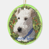 Wire Fox Terrier Art Keramik Ornament (Links)