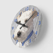 Wire Fox Terrier Art Runde Wanduhr (Winkel)