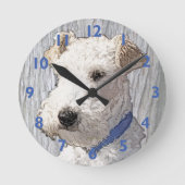 Wire Fox Terrier Art Runde Wanduhr (Vorderseite)