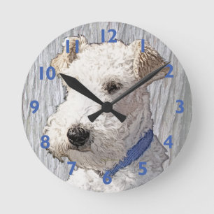 Wire Fox Terrier Art Runde Wanduhr