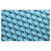Wire Fox Terrier auf Blue Cubes Stoff (Fat Quarter (45,7 x 55,9 cm))