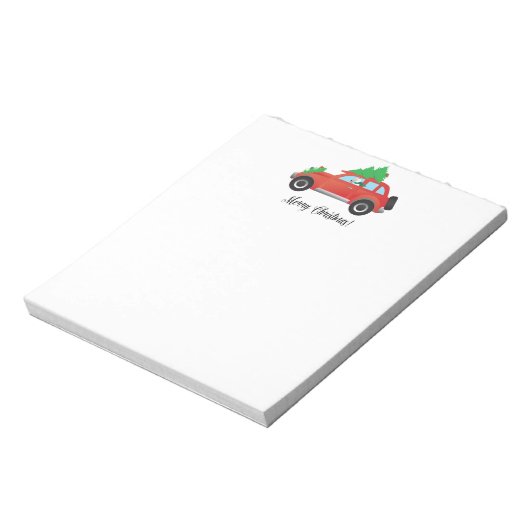 Wire Fox Terrier Auto fahren ein Weihnachtswagen Notizblock (Rotiert)