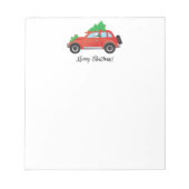 Wire Fox Terrier Auto fahren ein Weihnachtswagen Notizblock (Vorderseite)