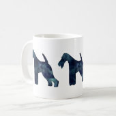 Wire Fox Terrier Black Watercolor Silhouette Kaffeetasse (Vorderseite Links)
