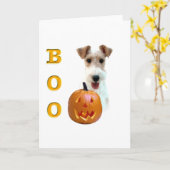 Wire Fox Terrier Boo Karte (Gelbe Blume)