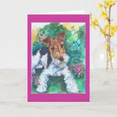 Wire Fox Terrier Cards Karte (Gelbe Blume)