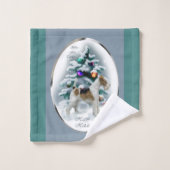 Wire Fox Terrier Christmas Badhandtuch Set (Waschlappen)